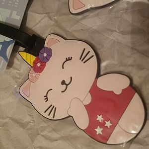 Unicorn kitty luggage tag 2pc set NEW